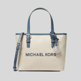 MICHAEL KORS Jet Set Travel Extra-Small Canvas Top-Zip Tote Bag Denim 35S4STVT0C