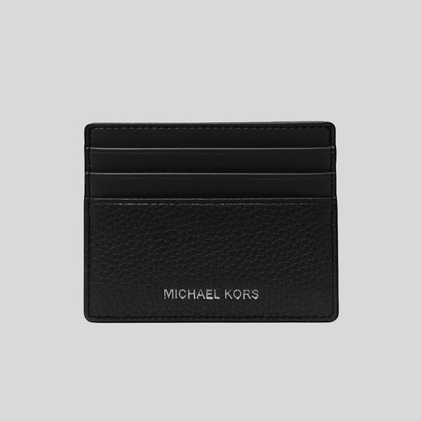 MICHAEL KORS Cooper Pebbled Leather Tall Card Case Black 36S4LCOD2L