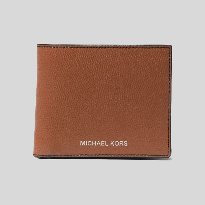 MICHAEL KORS Harrison Saffiano Leather Billfold Wallet With Coin Pocket Luggage 36S4LHRF3L