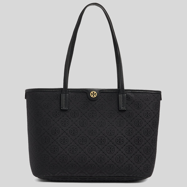 Tory Burch Small T Monogram Zip Tote Black 152135 lussocitta lusso città