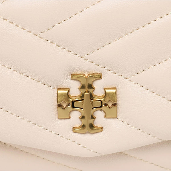 TORY BURCH Kira Chevron Chain Wallet New Cream 90343