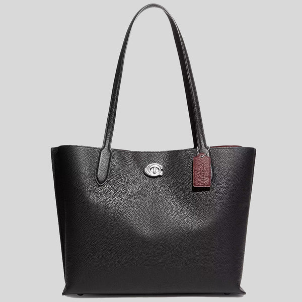 COACH Willow Tote Bag Silver/Black C0689