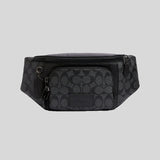 Coach Track Belt Bag In Signature Canvas Charcoal/Black C3765