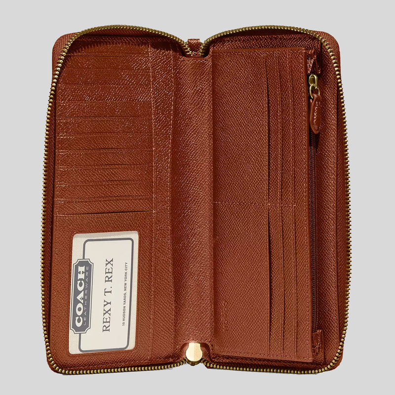 COACH Continental Wallet Saddle C7184