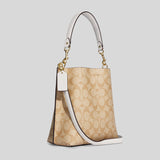 COACH Mollie Bucket Bag 22 In Signature Canvas Light Khaki/Chalk CA582