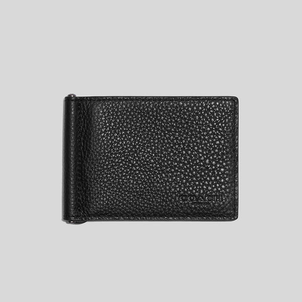 COACH Slim Money Clip Billfold Wallet Black CH090 LussoCitta