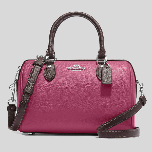 Coach Leather Laptop Bag Pink Brown Raspberry