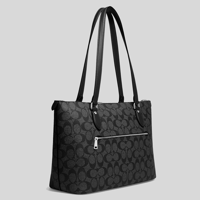 Coach Gallery Tote In Signature Canvas Graphite/Black CH504