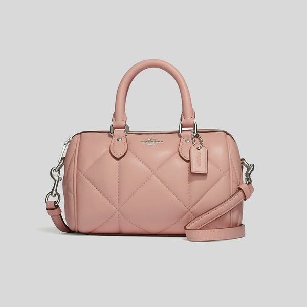 Coach Mini Rowan Crossbody With Puffy Diamond Quilting Light Pink CJ524