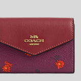 Coach Flap Card Case With Country Floral Print Deep Berry Multi CM992