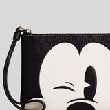 COACH Disney X Coach Corner Zip Wristlet With Wink Mickey Mouse Black Multi CN041