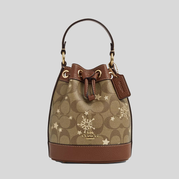 COACH Mini Dempsey Bucket Bag In Signature Jacquard With Stripe And Coach  Patch – Lussonet