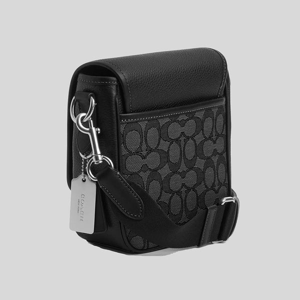 COACH Lucas Crossbody In Signature Jacquard Charcoal/Black CO915