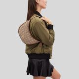 COACH Aria Shoulder Bag In Signature Jacquard Khaki/Saddle Multi CO997