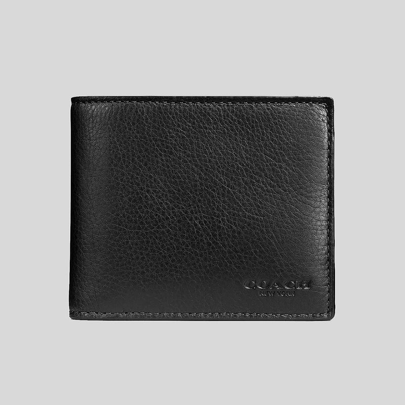 COACH Men's 3 In 1 Wallet In Smooth Calf Leather Black CR911