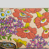 COACH Corner Zip Wristlet In Signature Canvas With Floral Print CR946