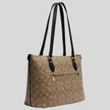 COACH Gallery Tote Bag In Signature Canvas Khaki/Black CS187