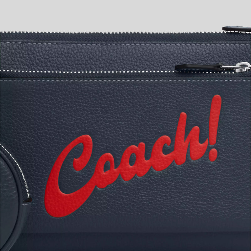 COACH Holden Crossbody Bag With Coach Graphic Denim/Red CU159