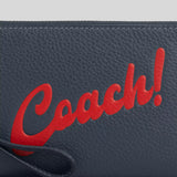 COACH Corner Zip Wristlet With Coach Graphic Denim CU253