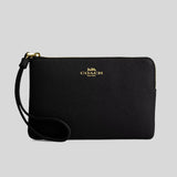 COACH Corner Zip Wristlet Black CV396