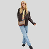 COACH Zip Top Shoulder Bag In Signature Canvas With Horse And Carriage Print CX588