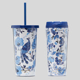 KATE SPADE Peacock Floral Tumbler And Thermal Mug Set Medium Blue K247747