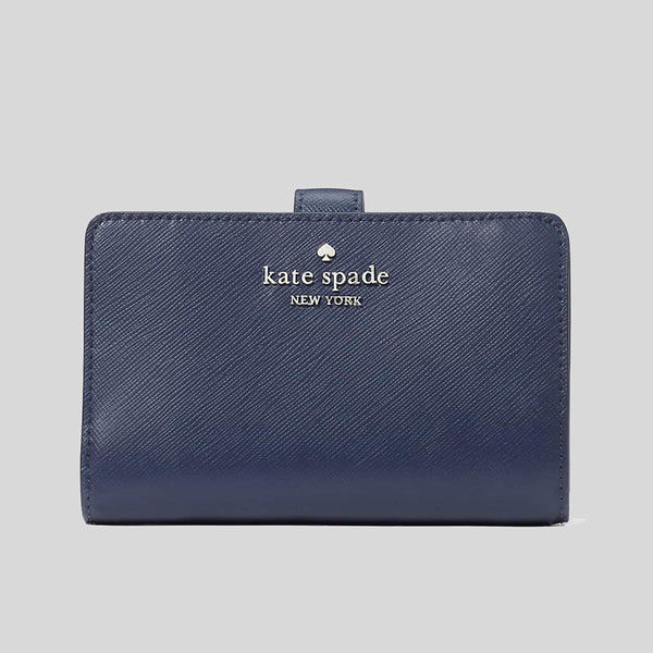 KATE SPADE Madison Medium Compact Bifold Wallet Parisian Navy