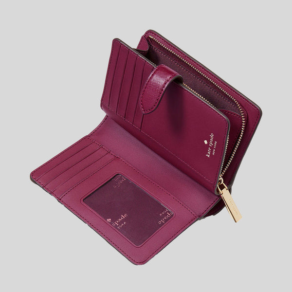 KATE SPADE Madison Medium Compact Bifold Wallet Blackberry KC580