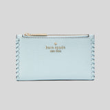 Kate Spade Leila Pebbled Leather Whipstitch Small Slim Bifold Wallet Dewy Blue KC652