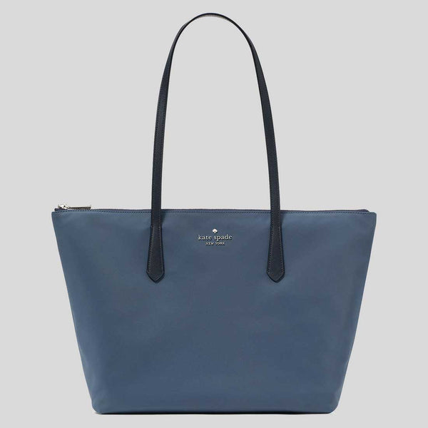 KATE SPADE Kitt Nylon Medium Tote Blue Stone KG460