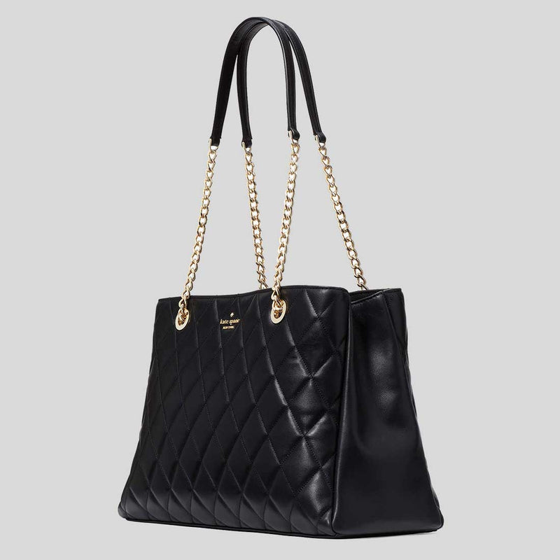 KATE SPADE Carey Quilted Tote Black KH229 LussoCitta