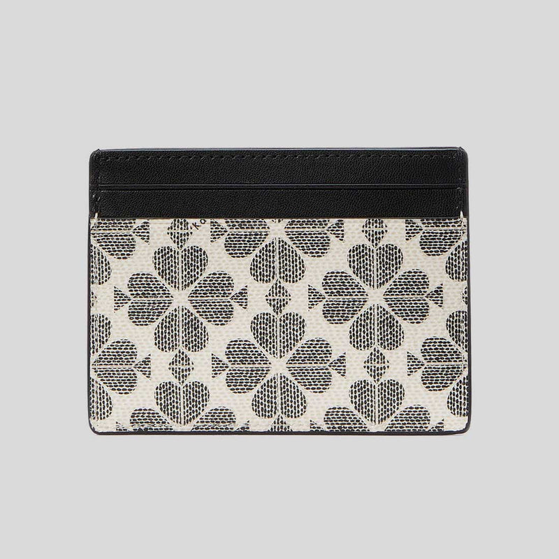 KATE SPADE Signature Spade Flower Small Slim Card Holder Black Multi KI371