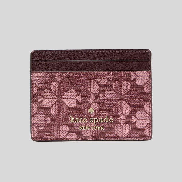 KATE SPADE Signature Spade Flower Small Slim Card Holder Grenache Multi KI371