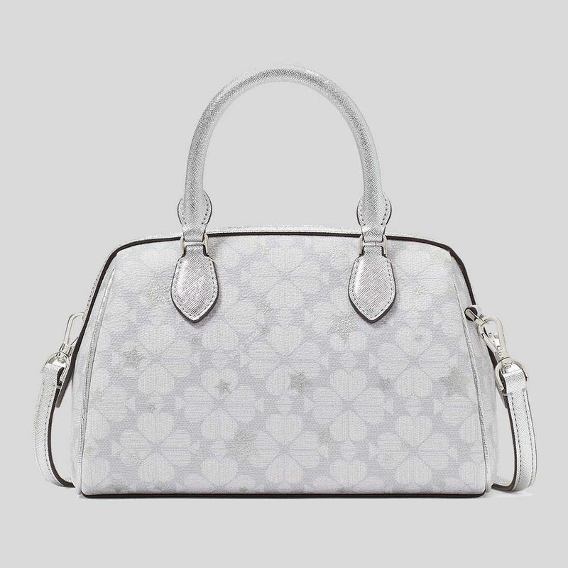 KATE SPADE Spade Flower Star Toss Small Dolly Duffle Crossbody Bag Platinum Grey Multi KI908