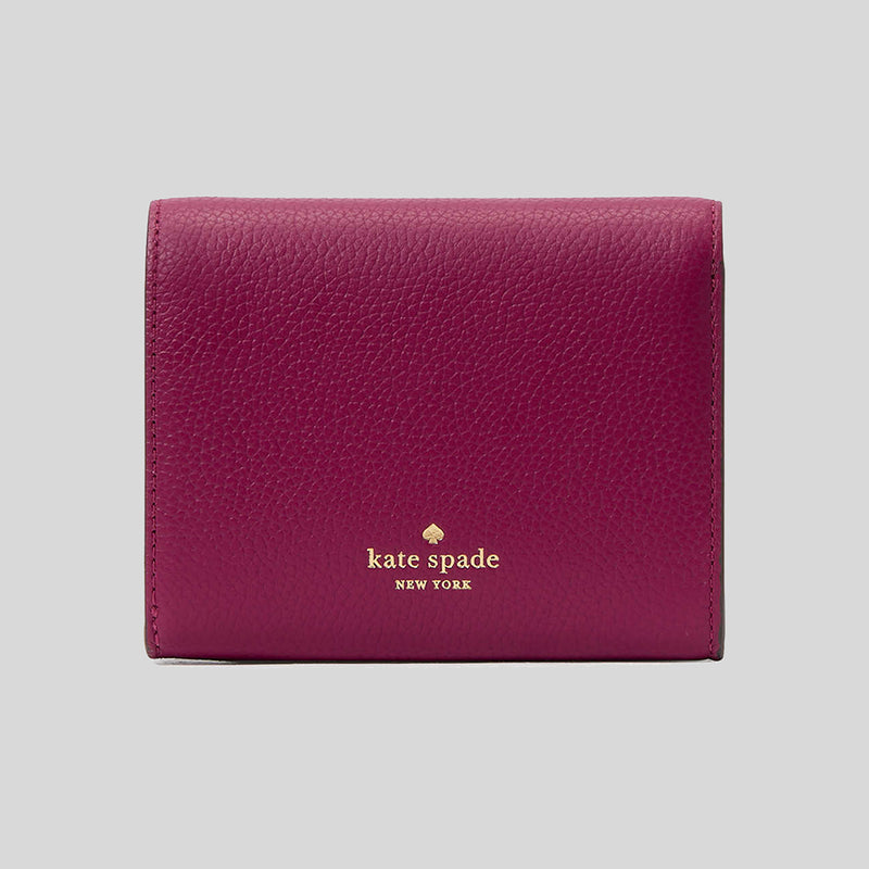 KATE SPADE Kayla Small L-zip Wallet Dark Raspberry KK056