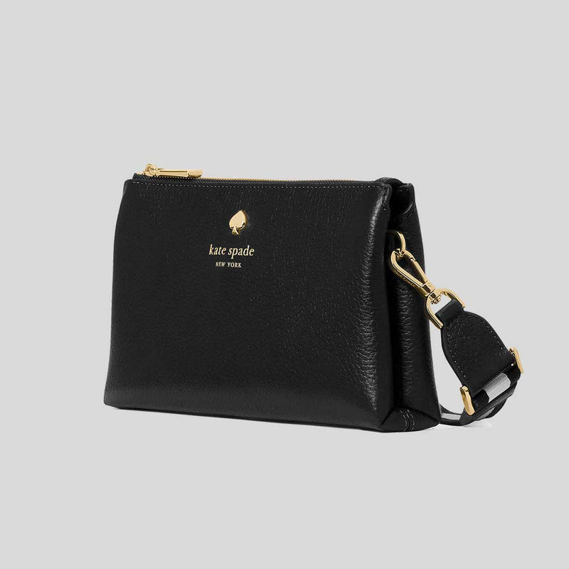 KATE SPADE Emma Pebbled Leather Mini Crossbody Bag Black KK257