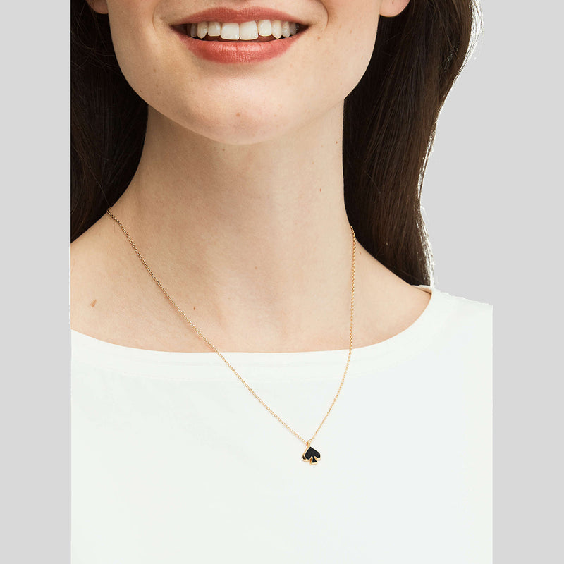 KATE SPADE Everyday Spade Enamel Mini Pendant Black O0RU3073