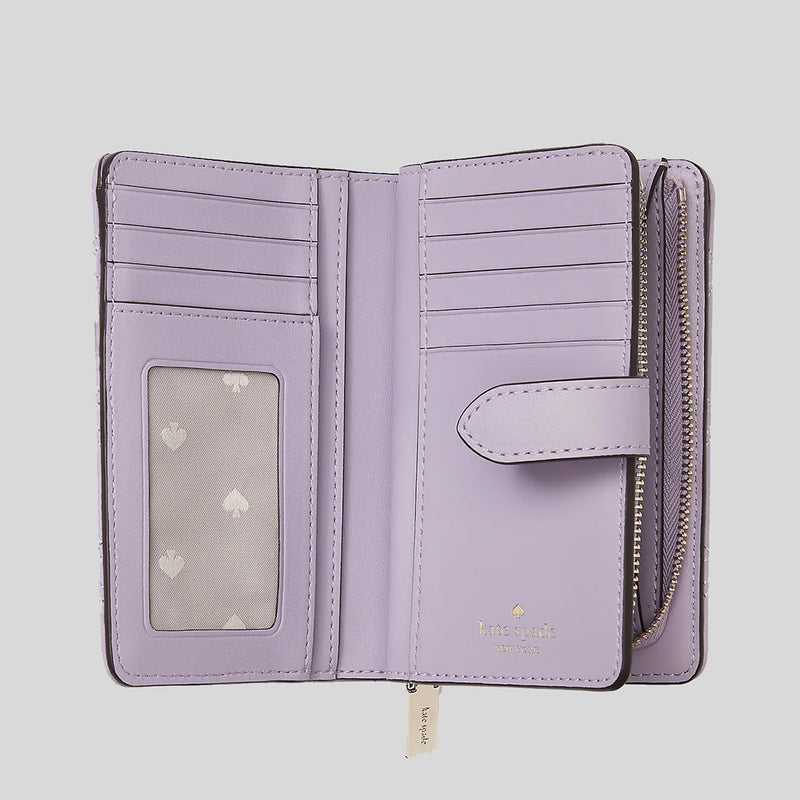 Kate Spade Natalia Medium Compact Bifold Wallet Lilac Frost WLRU6344