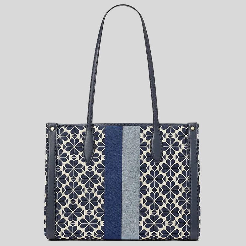 KATE SPADE Spade Flower Jacquard Medium Market Tote Blue Multi KE542