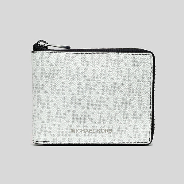 Michael Kors Men's Logo Wallet and Keychain Gift Set - Gray - Wallets