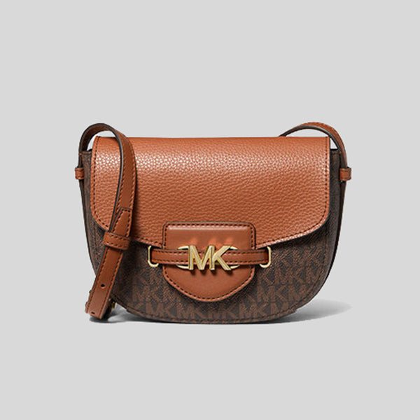 Michael Kors Reed Small Logo and Leather Crossbody Bag Brown 35F3G6RC1B