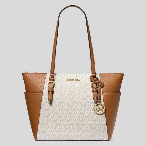 Michael Kors Charlotte Tote In Signature Canvas Vanilla 35T0GCFT3B