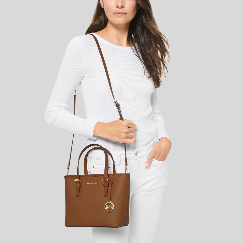 MICHAEL Michael Kors Jet Set Travel Extra-Small Saffiano Leather Top-Zip  Tote Bag – Lussonet