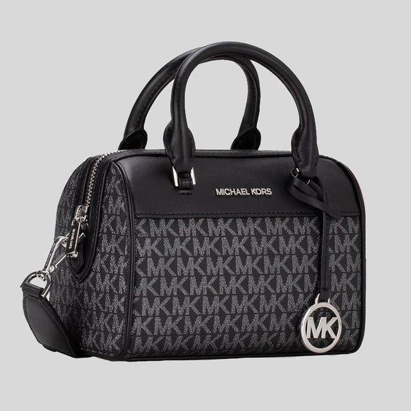 MICHAEL KORS Travel XS Duffle Crossbody Bag in Signature Black 35H3STFC0V