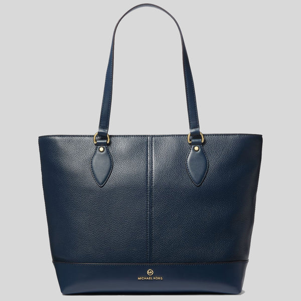 MICHAEL KORS Beth Large Pebbled Leather Tote Bag Navy 38H1C8BT3L