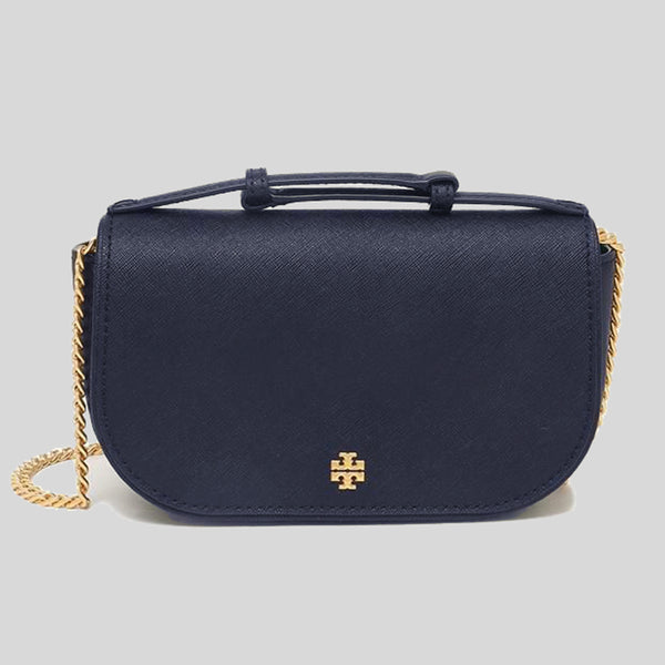 Tory Burch Emerson Saffiano Top Handle Crossbody Bag Tory Navy 134841