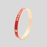 MARC JACOBS The Medallion Scalloped Wide Bangle Bracelet True Red Gold J105MT7PF22