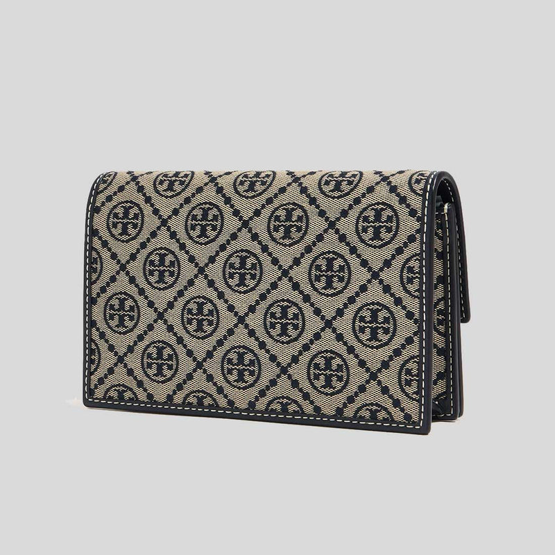 TORY BURCH T Monogram Chain Wallet Tory Navy 160486