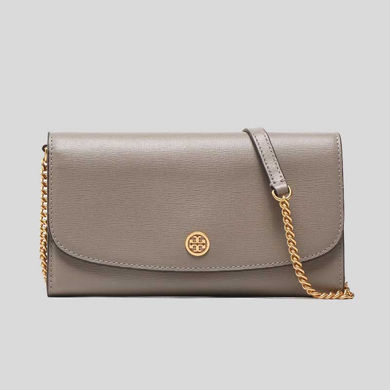 Tory Burch ROBINSON Chain Wallet Gray Heron 137152 Lussocitta lusso citta