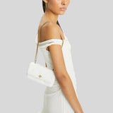 TORY BURCH Mini Kira Diamond Quilt Flap Bag Blanc 154710